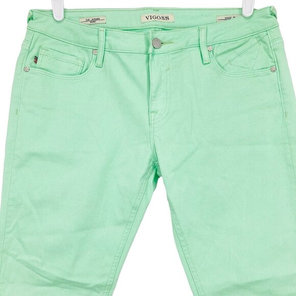 VIGOSS Women's The Jagger Skinny Jegging Jeans Size 31x29 Mint Green Mid Rise - Picture 4 of 13